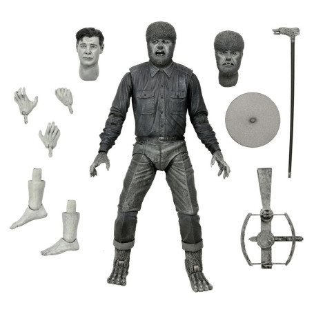 NECA - Ultimate The Wolf Man Versión en Blanco y Negro - Universal Monsters