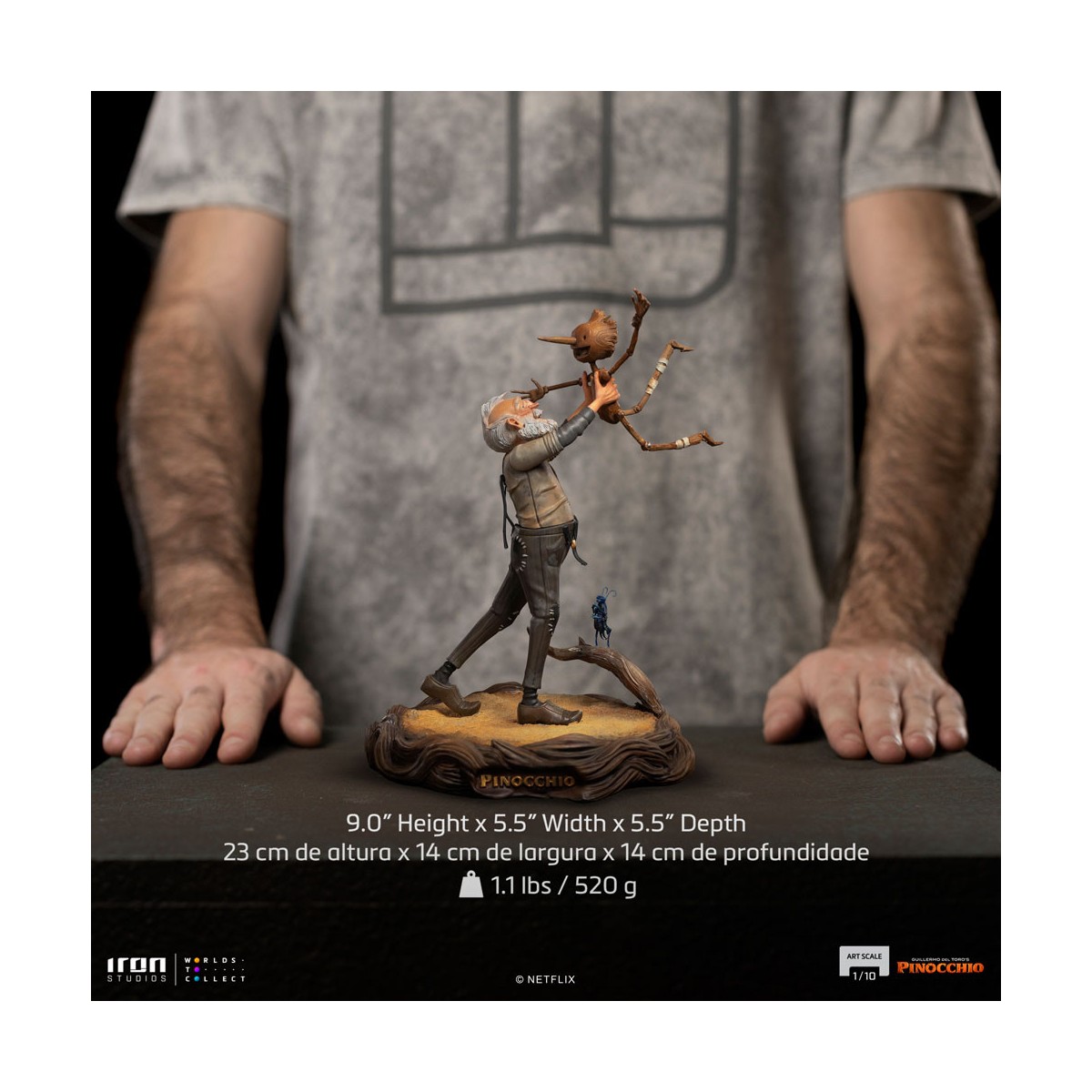 Iron Studios - Gepeto y Pinocho BDS Art Scale 1/10 - Pinocho de Guillermo del Toro