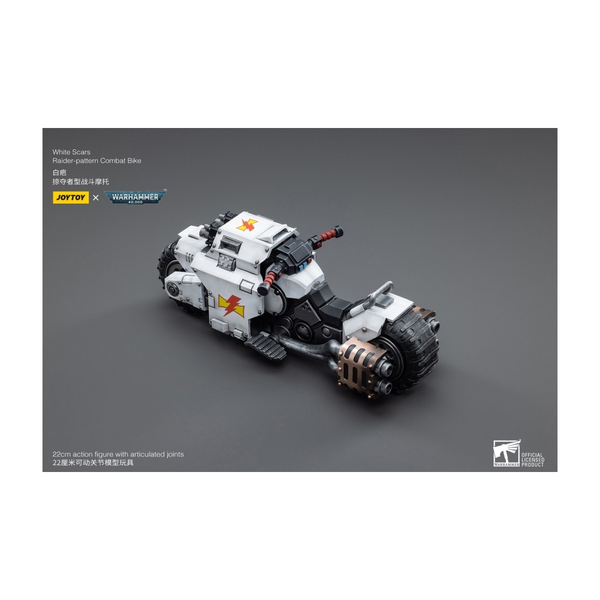 JoyToy Marines Espaciales - Cicatrices Blancas - Moto de Combate Patrón Raider 1/18 - Warhammer 40K