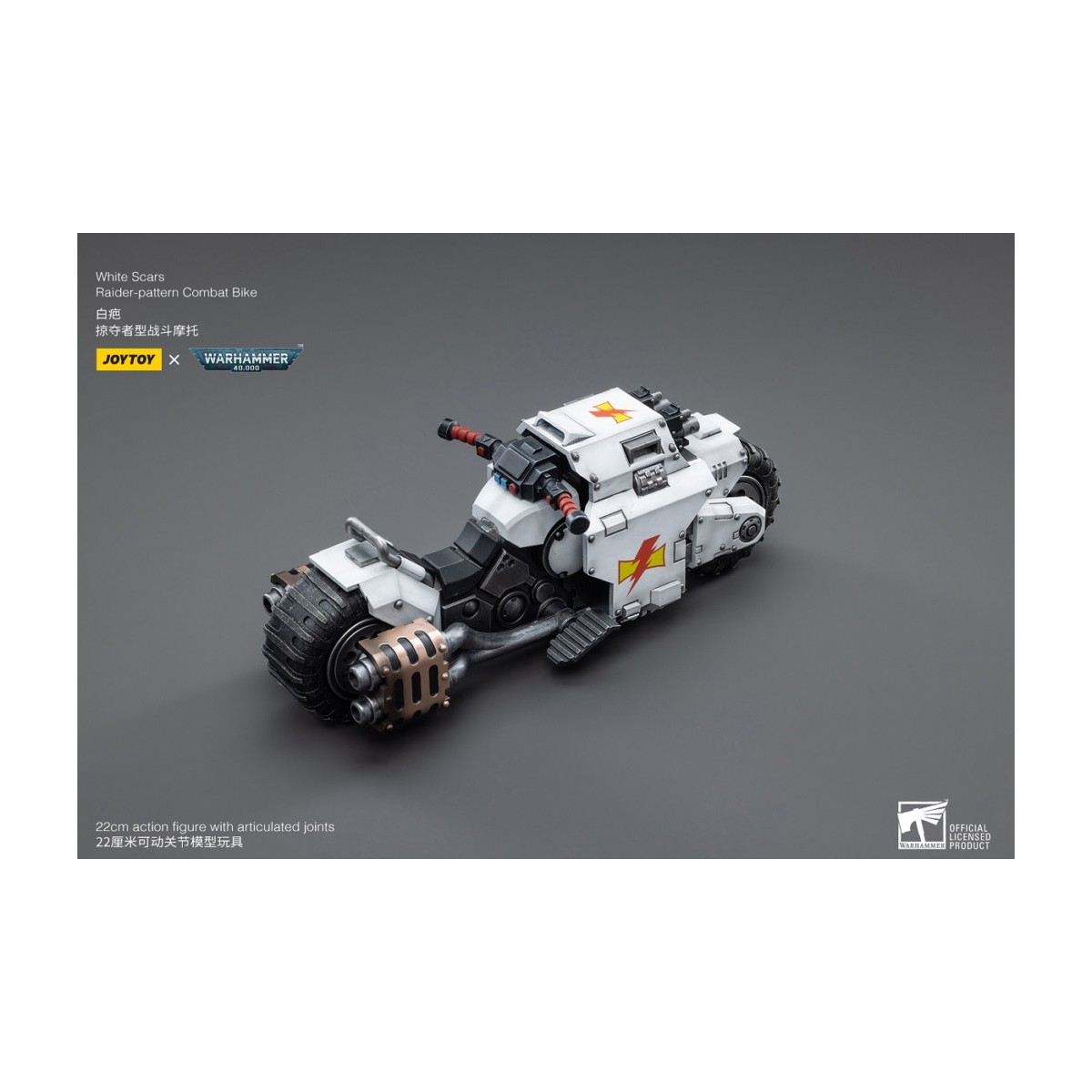 JoyToy Marines Espaciales - Cicatrices Blancas - Moto de Combate Patrón Raider 1/18 - Warhammer 40K
