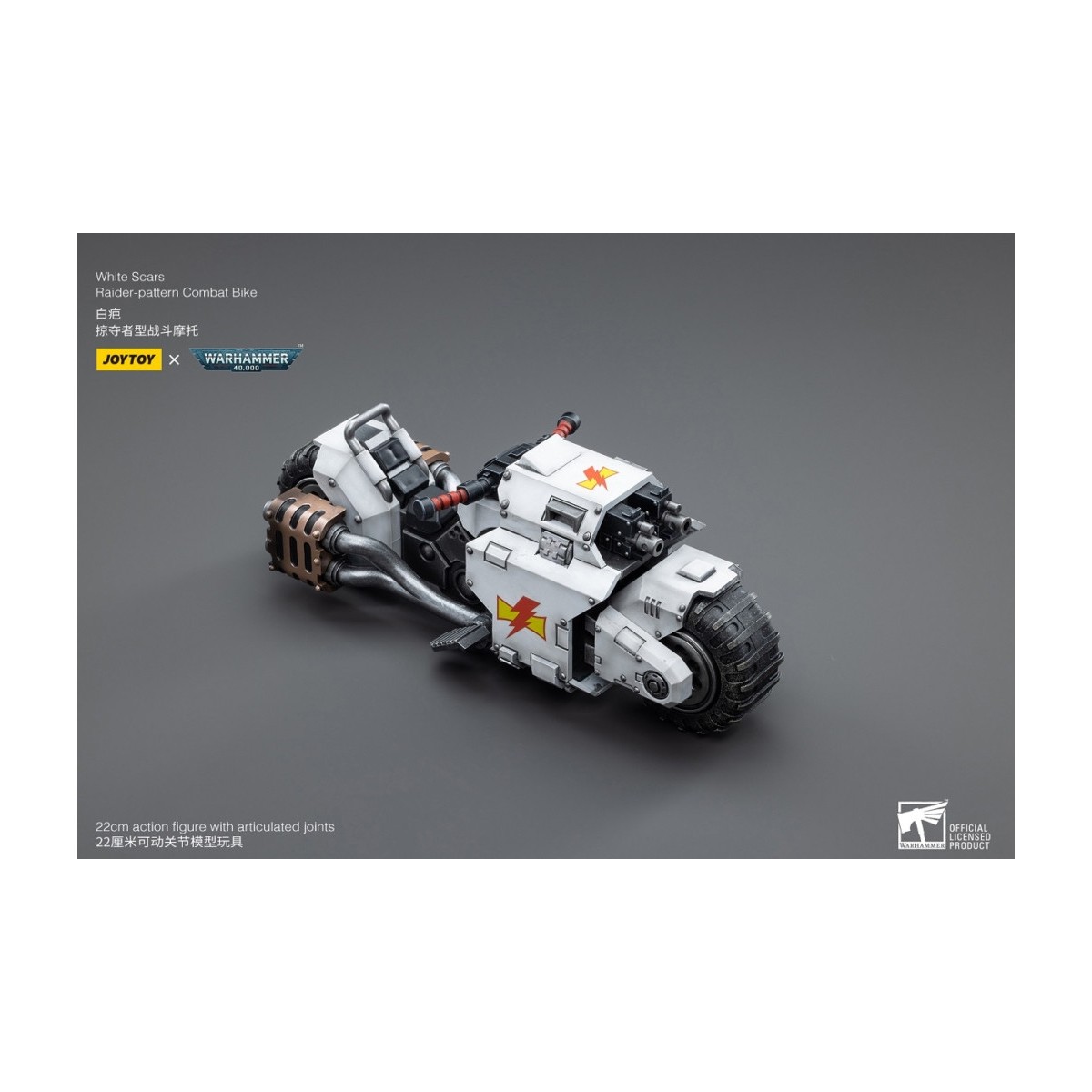 JoyToy Marines Espaciales - Cicatrices Blancas - Moto de Combate Patrón Raider 1/18 - Warhammer 40K