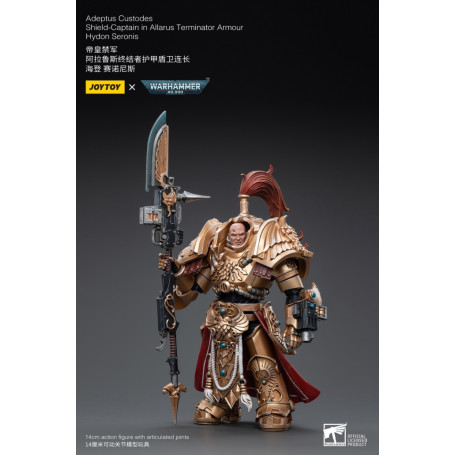 JoyToy Marines Espaciales - Adeptus Custodes Escudo-Capitán en Allarus Terminator Armadura Hydon Seronis 1/18 - Warhammer 40K