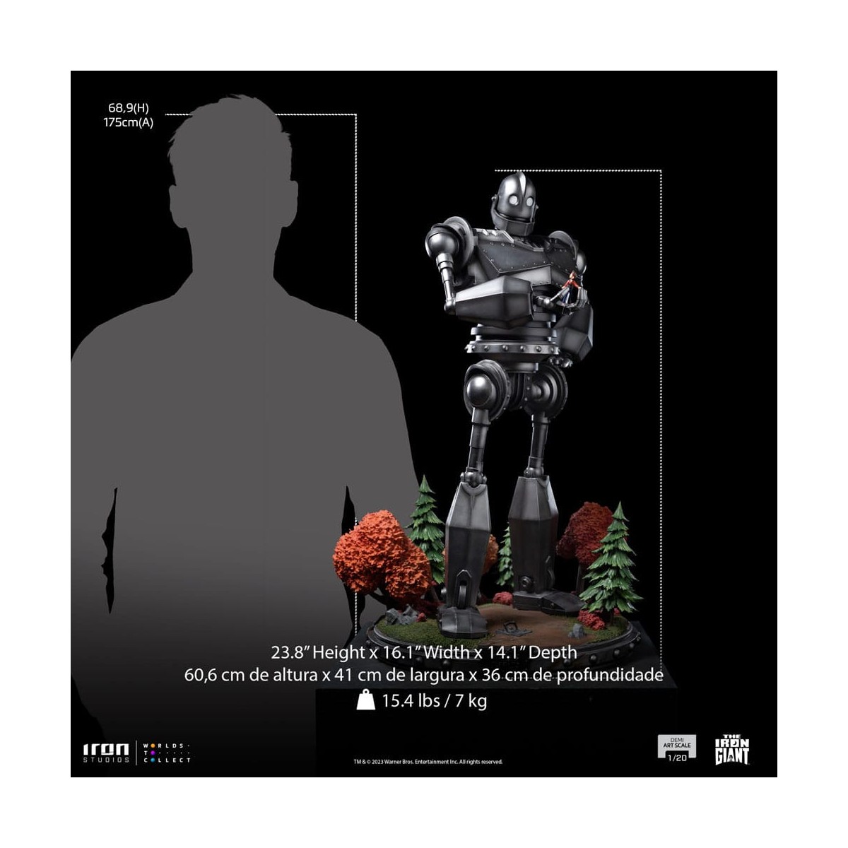 Iron Studios - Half Art Scale 1/20 - El Gigante de Hierro y Hogarth Hughes Estatuilla