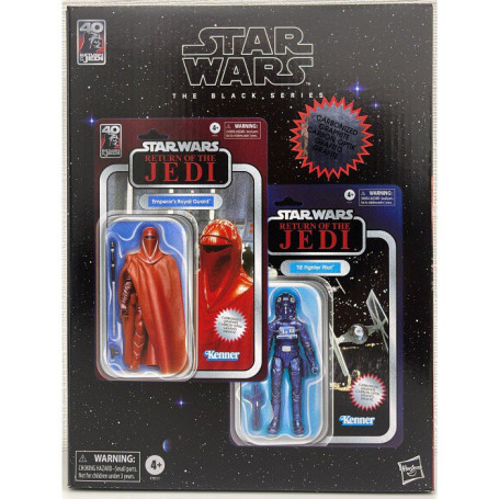 Star Wars La Serie Negra Carbonizada - Guardia Real del Emperador y Piloto de TIE Fighter 2-Pack - 40º Aniversario ROTJ