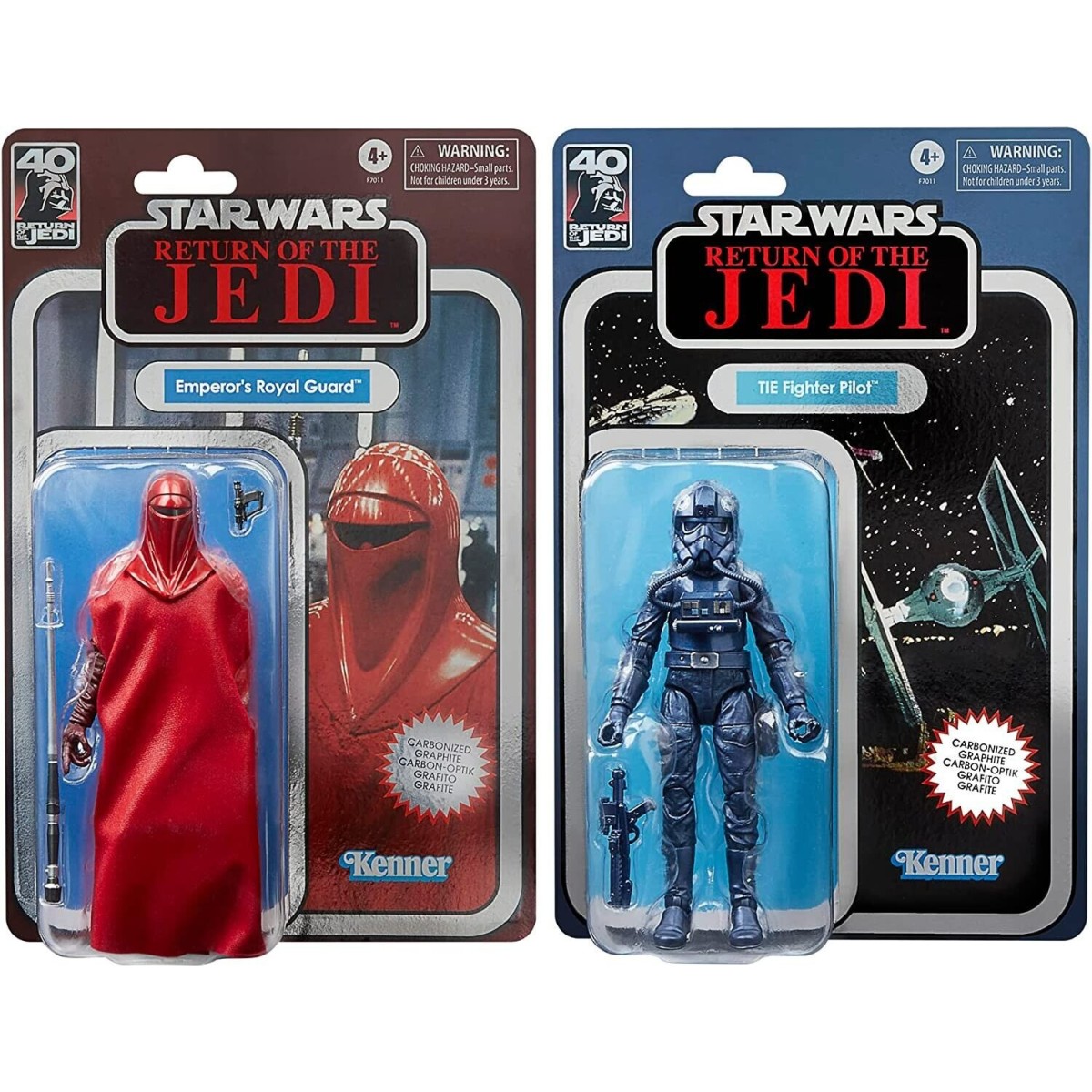 Star Wars La Serie Negra Carbonizada - Guardia Real del Emperador y Piloto de TIE Fighter 2-Pack - 40º Aniversario ROTJ