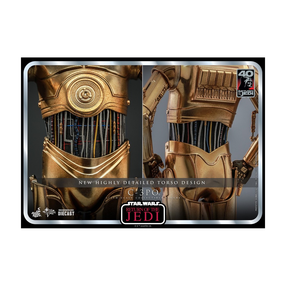 Hot Toys Star Wars - C-3PO MMS 1/6 - El Retorno del Jedi 40 Aniversario