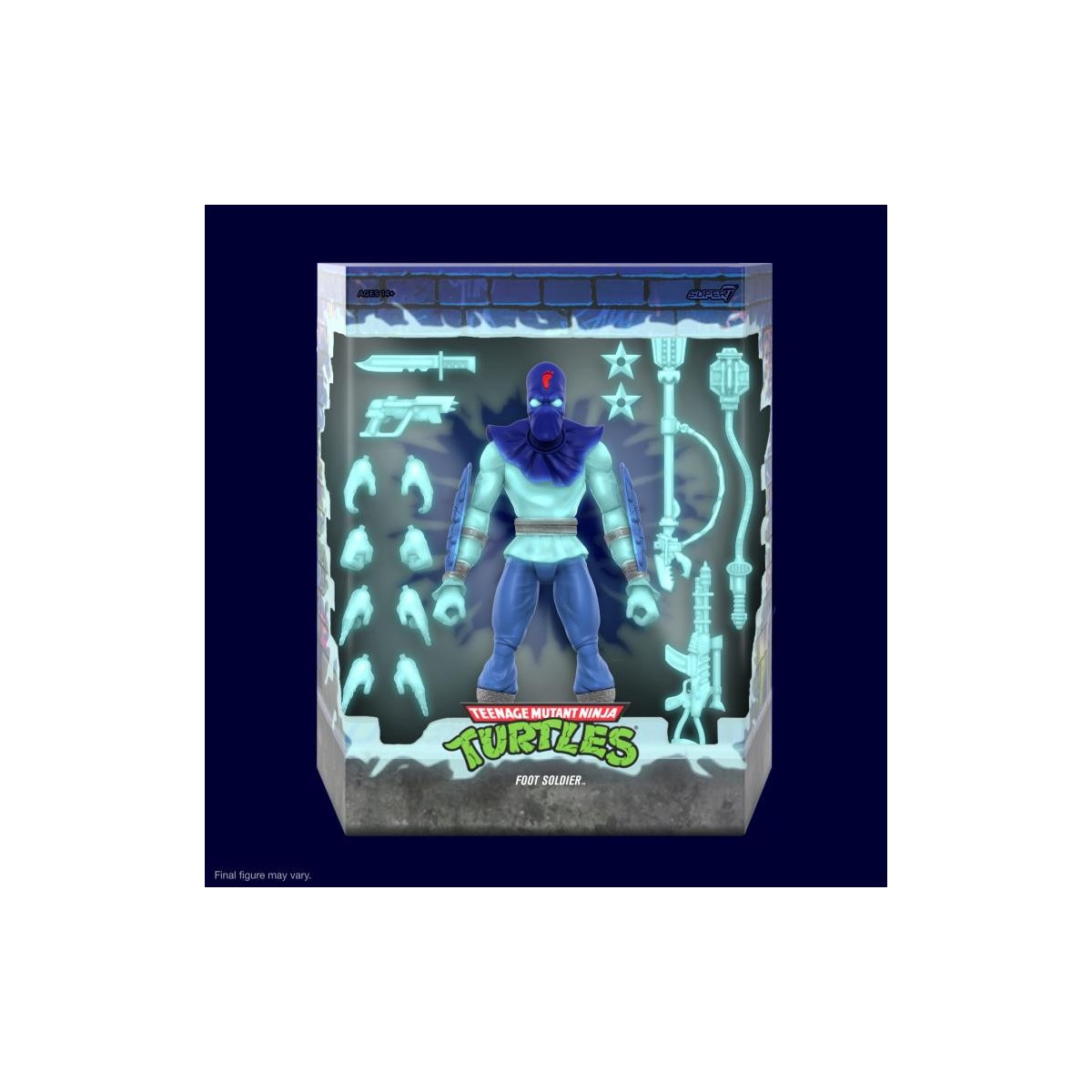 Super 7 - TMNT Ultimates GLOW-IN-THE-DARK FOOT SOLDIER Exclusivo - Teenage Mutant Ninja Turtles