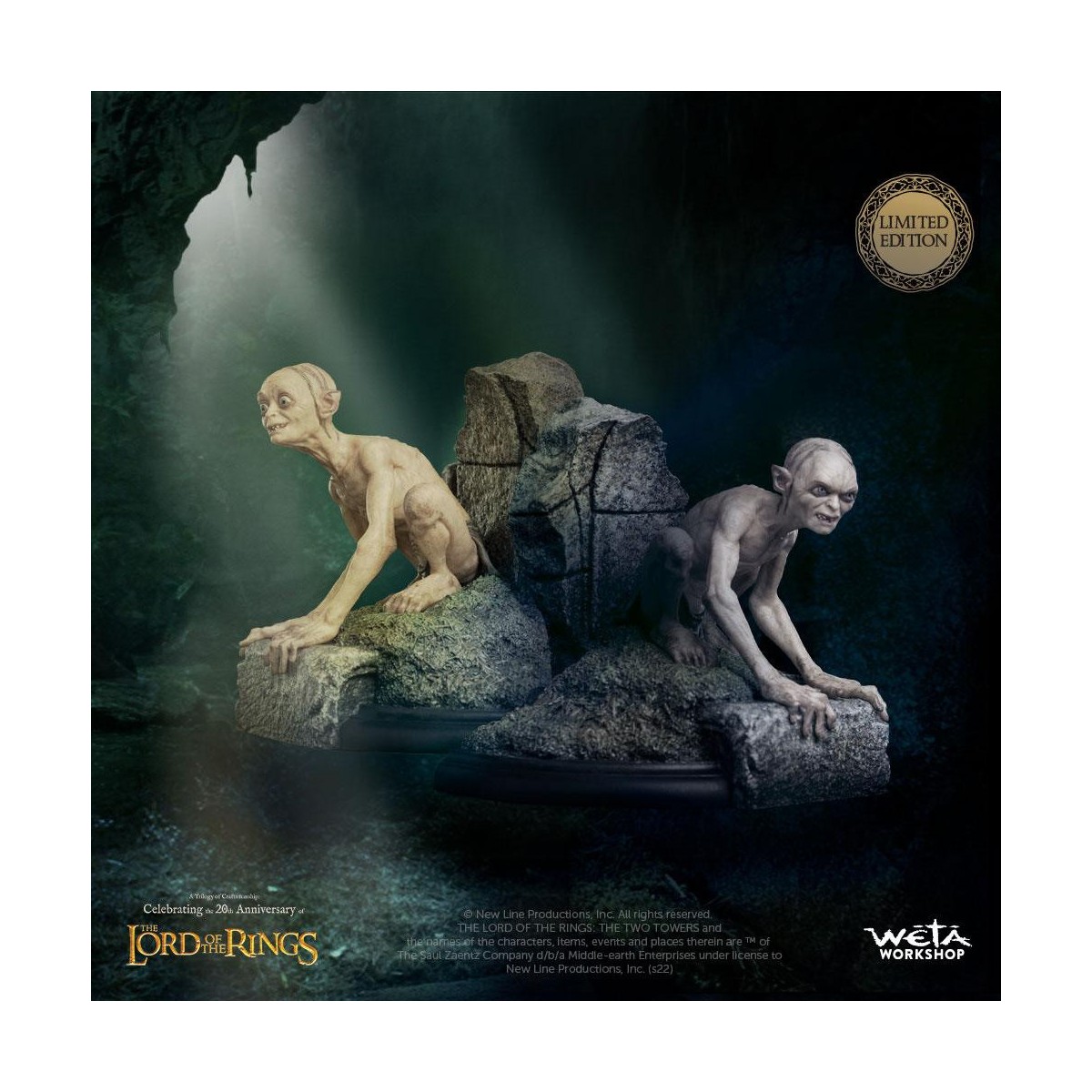 Weta - El Señor de los Anillos estatuilla Gollum y Sméagol en Ithilien - LOTR