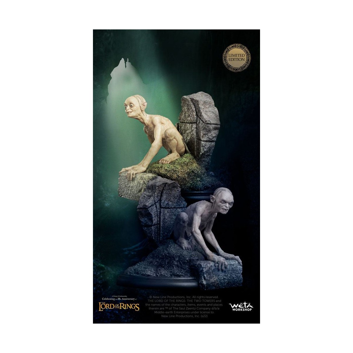 Weta - El Señor de los Anillos estatuilla Gollum y Sméagol en Ithilien - LOTR