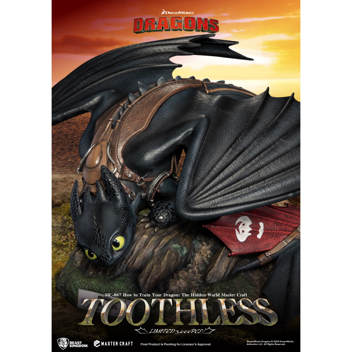 Beast Kingdom - Cómo entrenar a tu dragón: El mundo oculto Master Craft Toothless - Dragones desdentados 3: El mundo oculto.