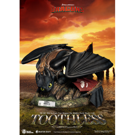Beast Kingdom - Cómo entrenar a tu dragón: El mundo oculto Master Craft Toothless - Dragones desdentados 3: El mundo oculto.