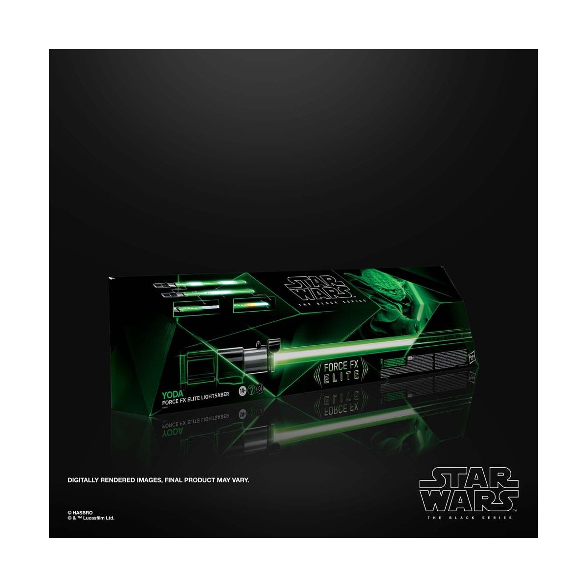 Hasbro - Sable láser Yoda Force Fx - Negro Serie Replica Elite