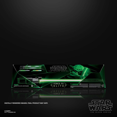 Hasbro - Sable láser Yoda Force Fx - Negro Serie Replica Elite