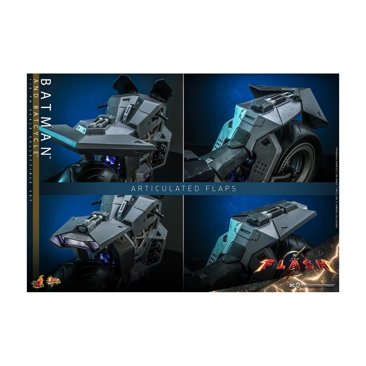Hot Toys - DC Comics - Batman (Affleck) y Batcycle 1:6 Escala Figura Set The Flash - Movie Masterpiece 1/6