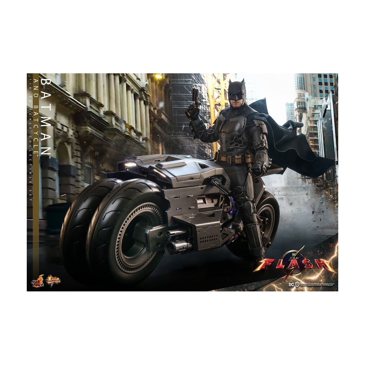 Hot Toys - DC Comics - Batman (Affleck) y Batcycle 1:6 Escala Figura Set The Flash - Movie Masterpiece 1/6