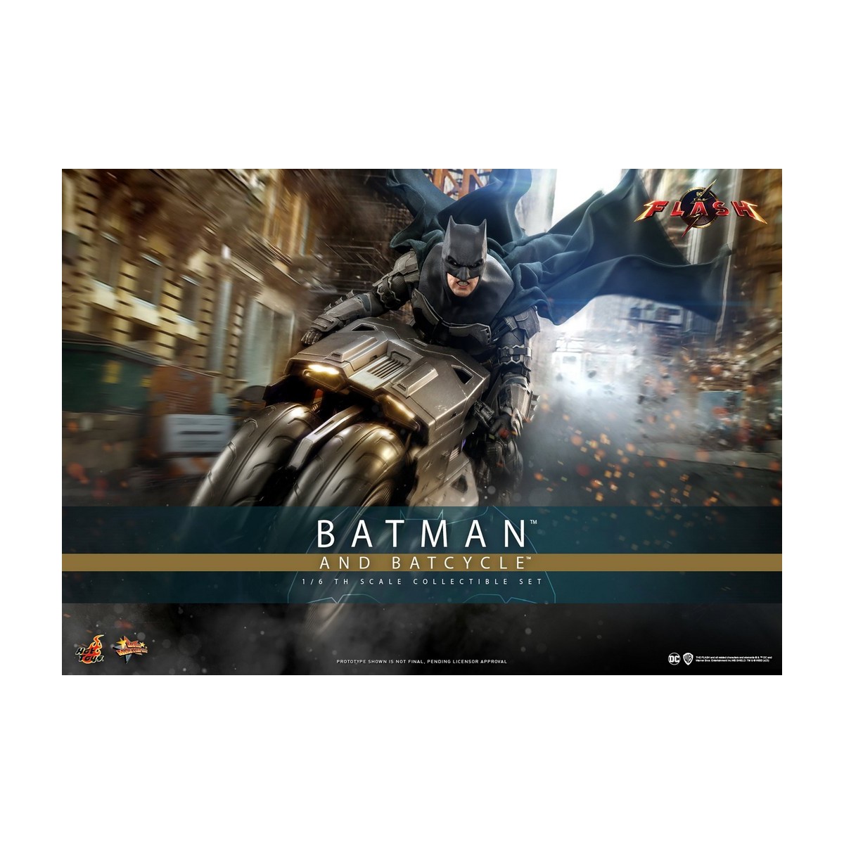Hot Toys - DC Comics - Batman (Affleck) y Batcycle 1:6 Escala Figura Set The Flash - Movie Masterpiece 1/6