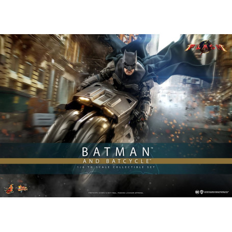 Hot Toys - DC Comics - Batman (Affleck) y Batcycle 1:6 Escala Figura Set The Flash - Movie Masterpiece 1/6