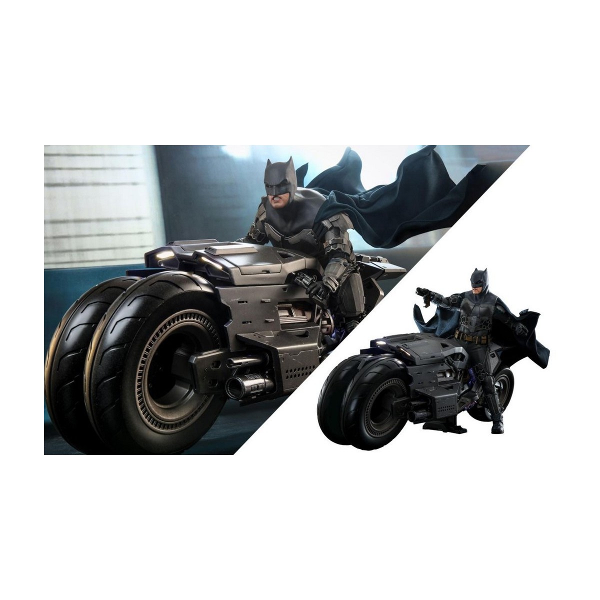 Hot Toys - DC Comics - Batman (Affleck) y Batcycle 1:6 Escala Figura Set The Flash - Movie Masterpiece 1/6