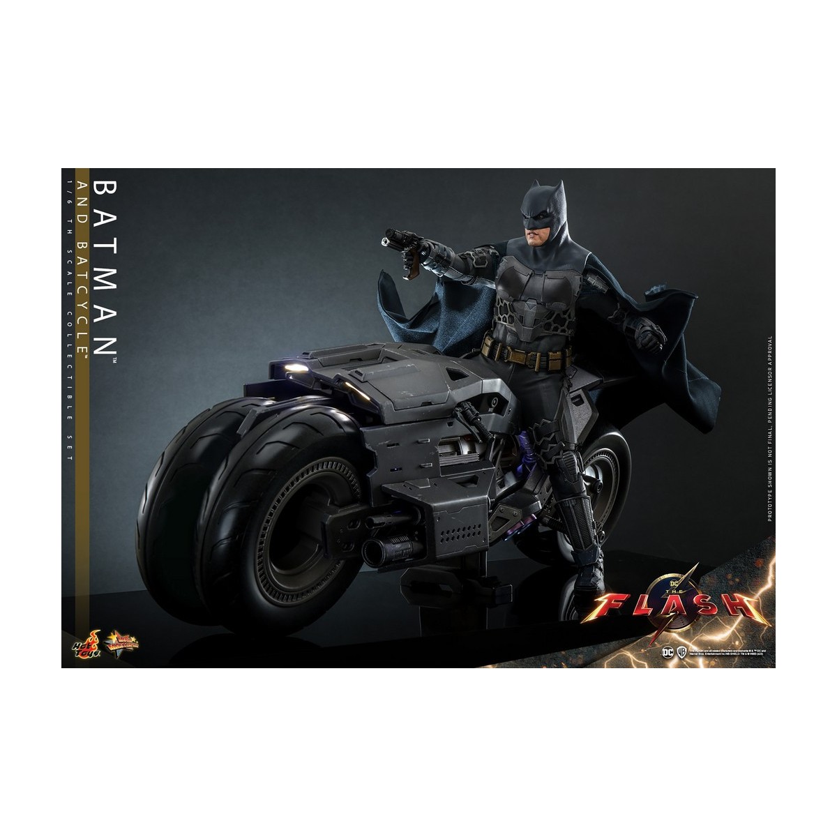 Hot Toys - DC Comics - Batman (Affleck) y Batcycle 1:6 Escala Figura Set The Flash - Movie Masterpiece 1/6
