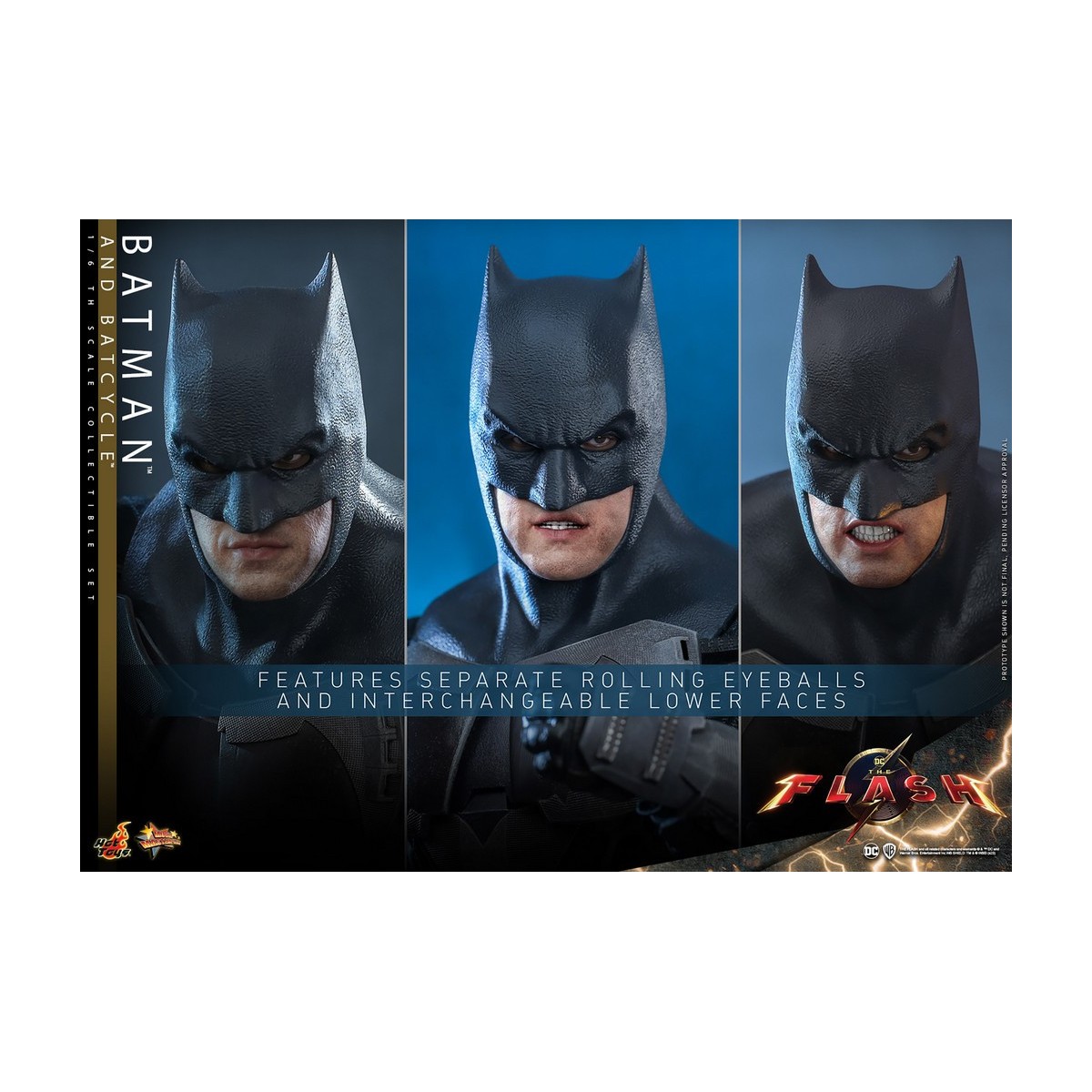 Hot Toys - DC Comics - Batman (Affleck) y Batcycle 1:6 Escala Figura Set The Flash - Movie Masterpiece 1/6