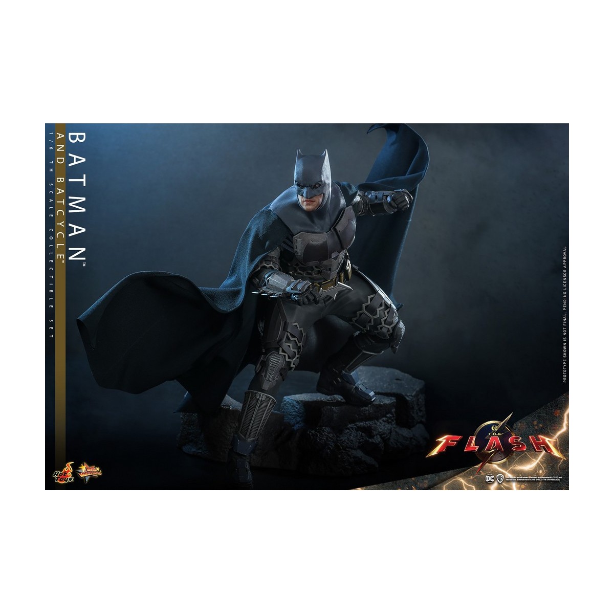 Hot Toys - DC Comics - Batman (Affleck) y Batcycle 1:6 Escala Figura Set The Flash - Movie Masterpiece 1/6
