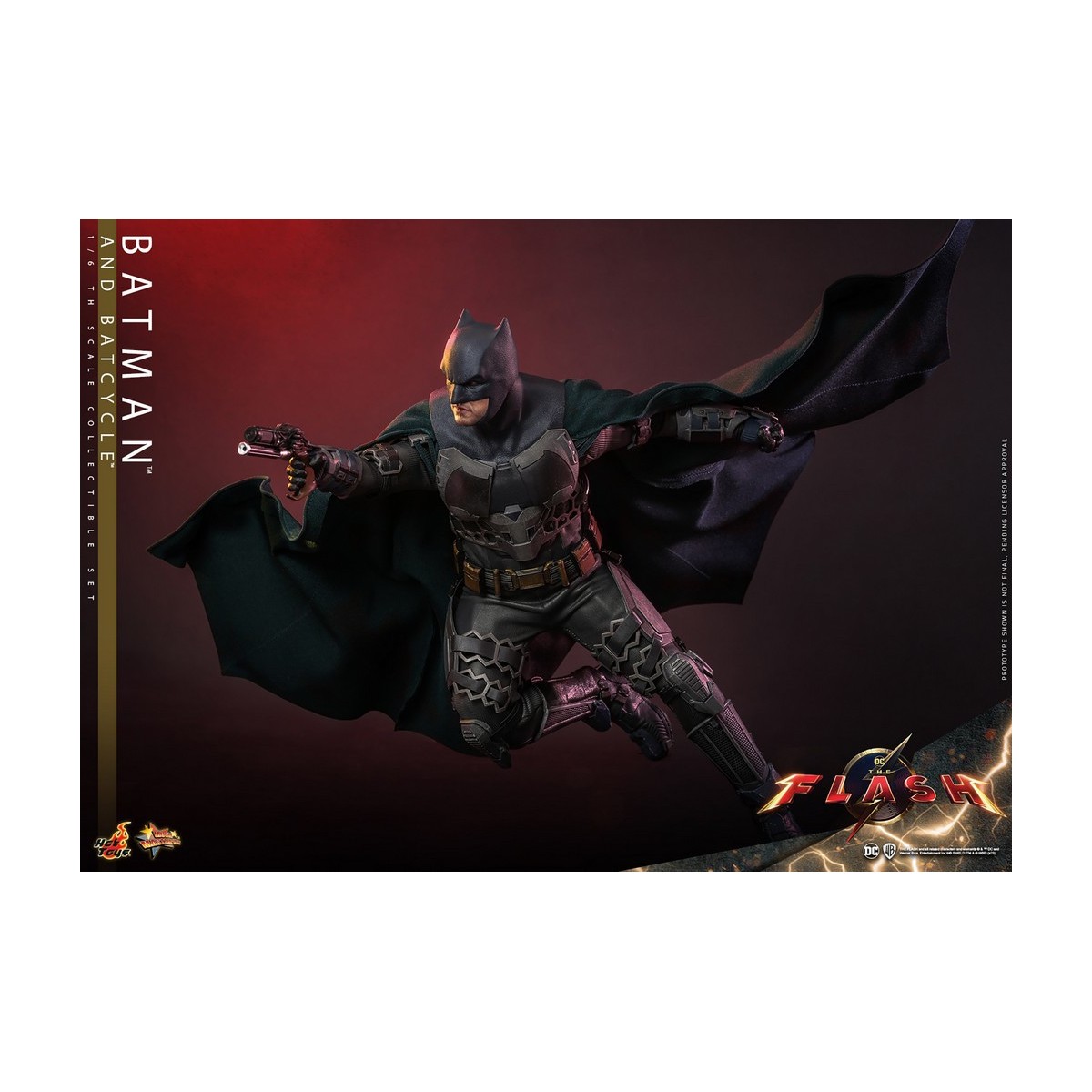 Hot Toys - DC Comics - Batman (Affleck) y Batcycle 1:6 Escala Figura Set The Flash - Movie Masterpiece 1/6