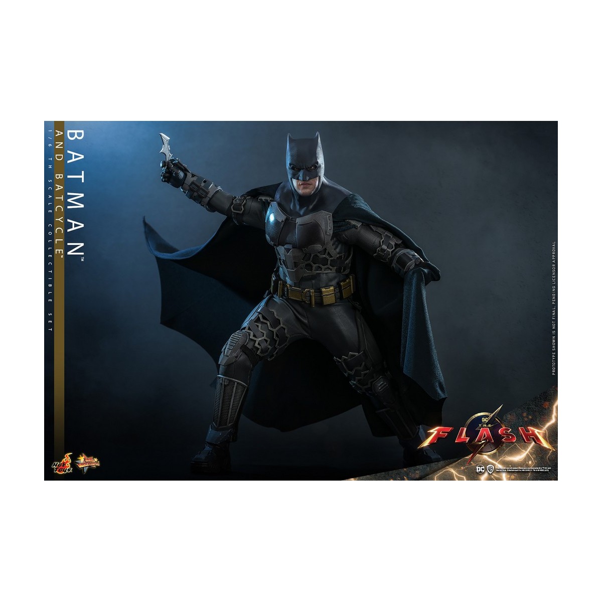 Hot Toys - DC Comics - Batman (Affleck) y Batcycle 1:6 Escala Figura Set The Flash - Movie Masterpiece 1/6