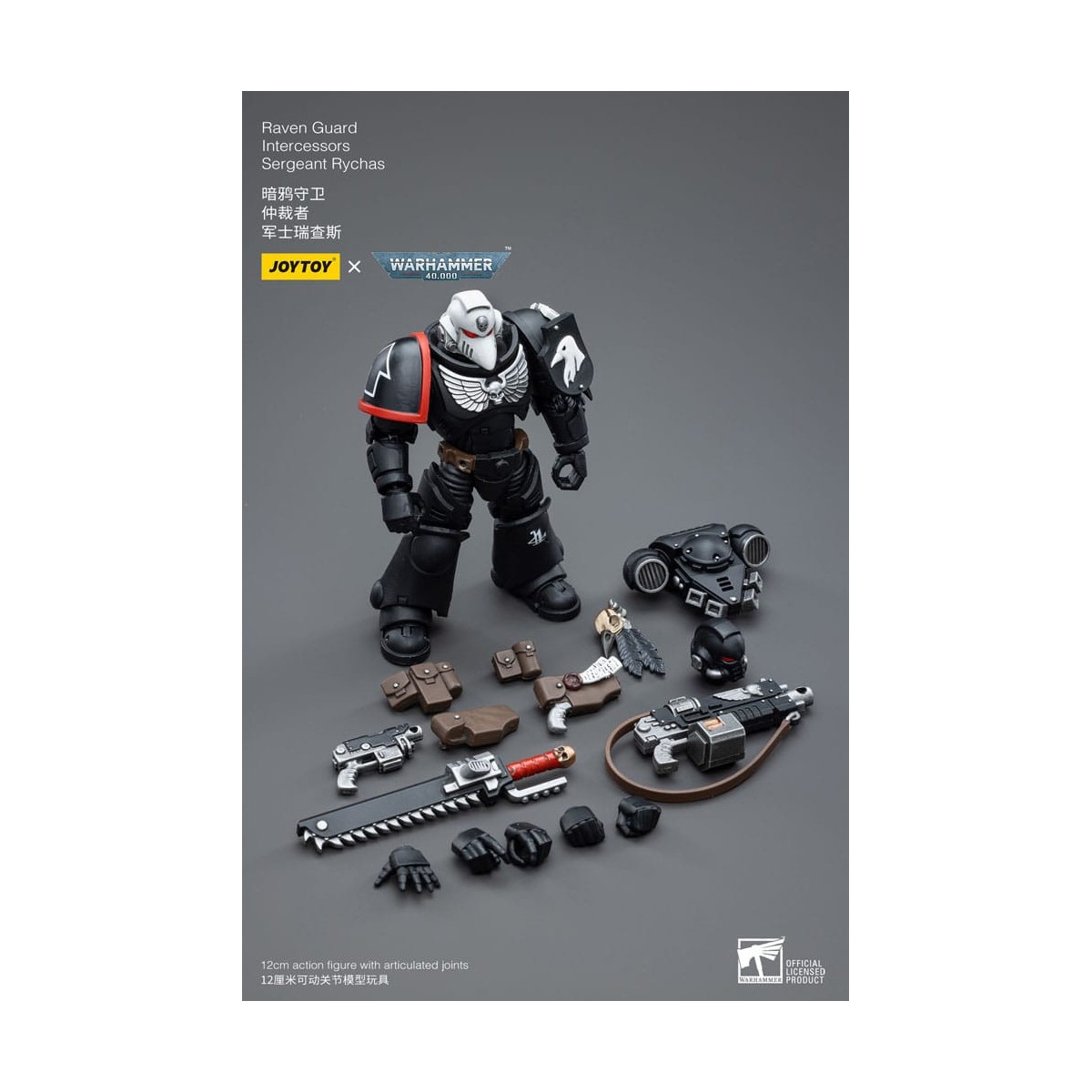 JoyToy Marines Espaciales - Guardia Cuervo - Intercesores Sargento Rychas 1/18 - Warhammer 40K