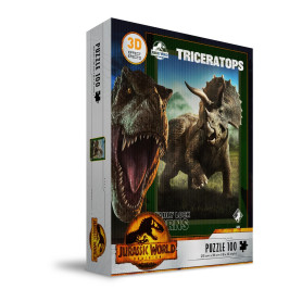 SD Toys - Puzzle Jurassic World efecto 3D - Triceratops 100 piezas