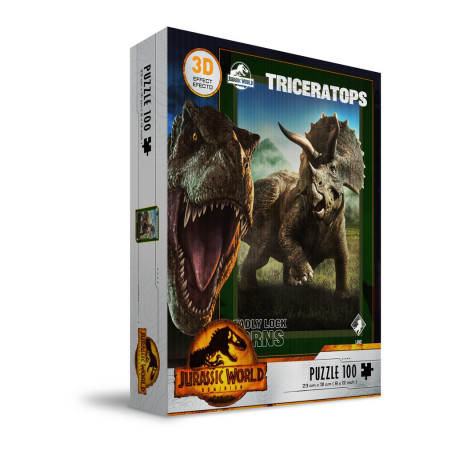 SD Toys - Puzzle Jurassic World efecto 3D - Triceratops 100 piezas