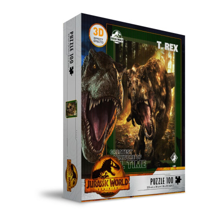 SD Toys - Puzzle Jurassic World efecto 3D - T-Rex 100 piezas