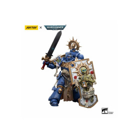 JoyToy - Marines Espaciales - Ultramarines - Capitán Primaris con Escudo Reliquia y Espada de Poder 1/18 - Warhammer 40K