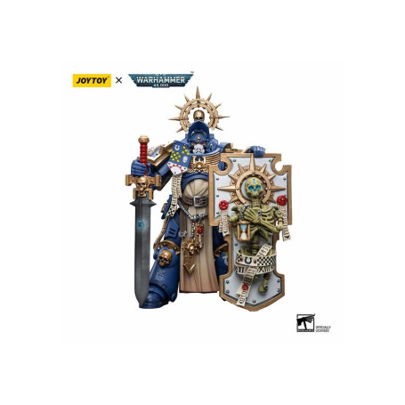 JoyToy - Marines Espaciales - Ultramarines - Capitán Primaris con Escudo Reliquia y Espada de Poder 1/18 - Warhammer 40K