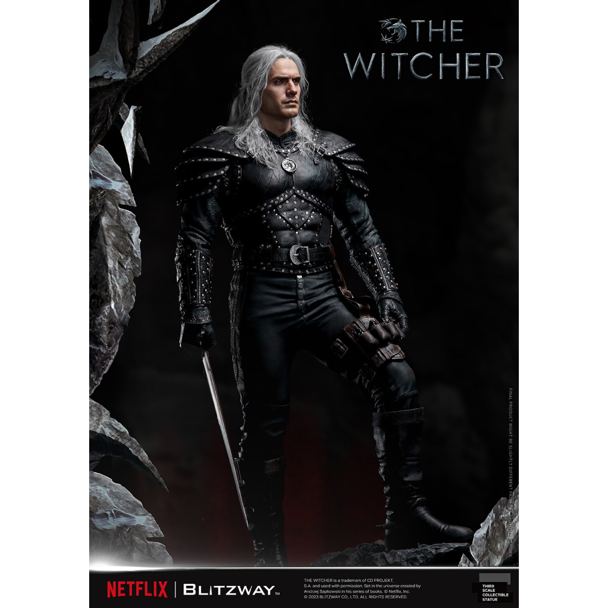 Blitzway - Estatua Geralt of Rivia 1/3 Escala Infinita - The Witcher 