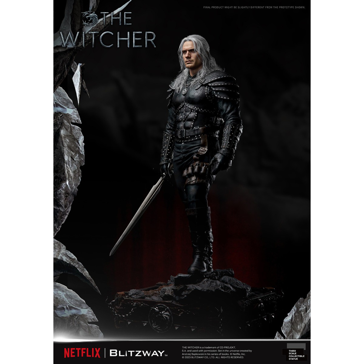 Blitzway - Estatua Geralt of Rivia 1/3 Escala Infinita - The Witcher 