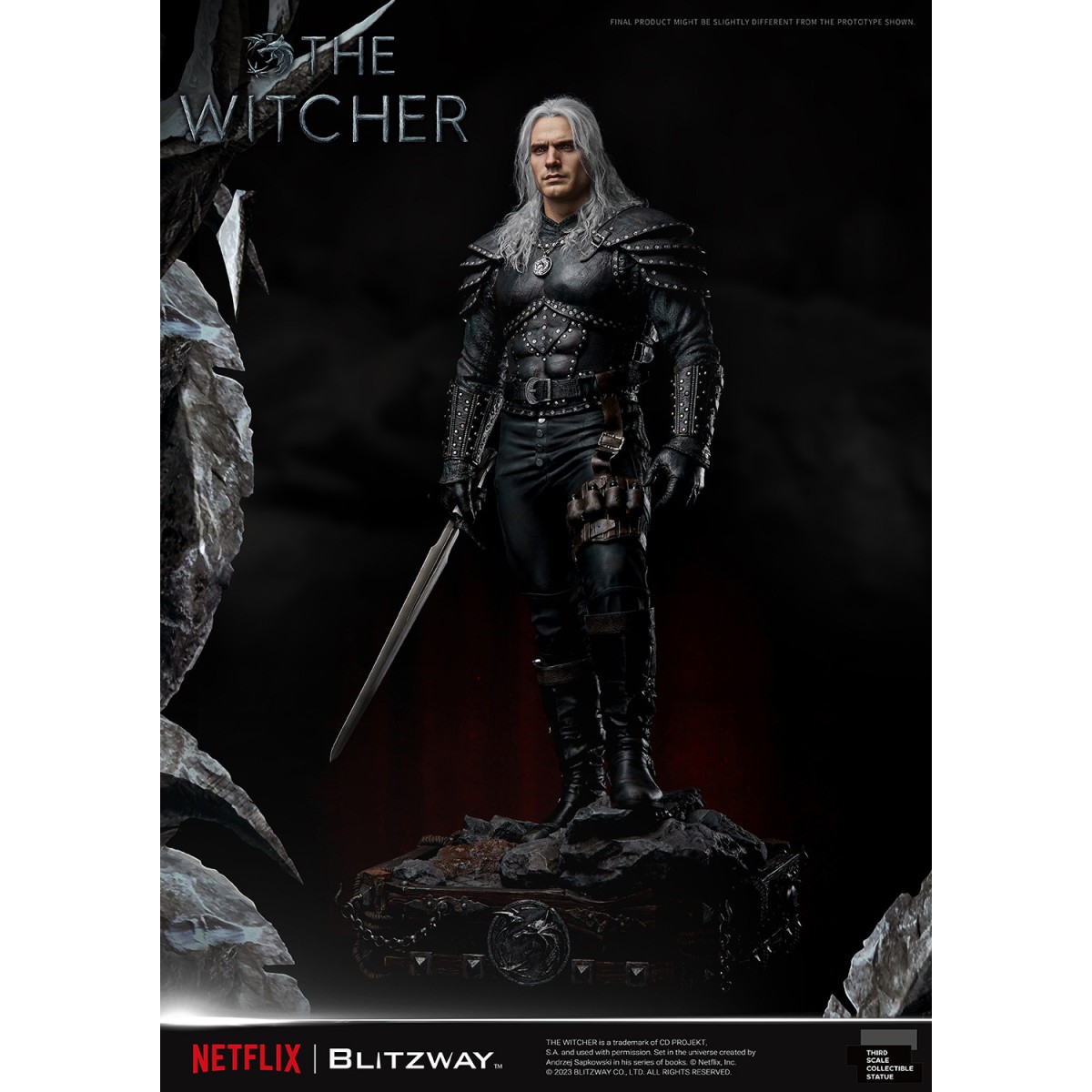 Blitzway - Estatua Geralt of Rivia 1/3 Escala Infinita - The Witcher 