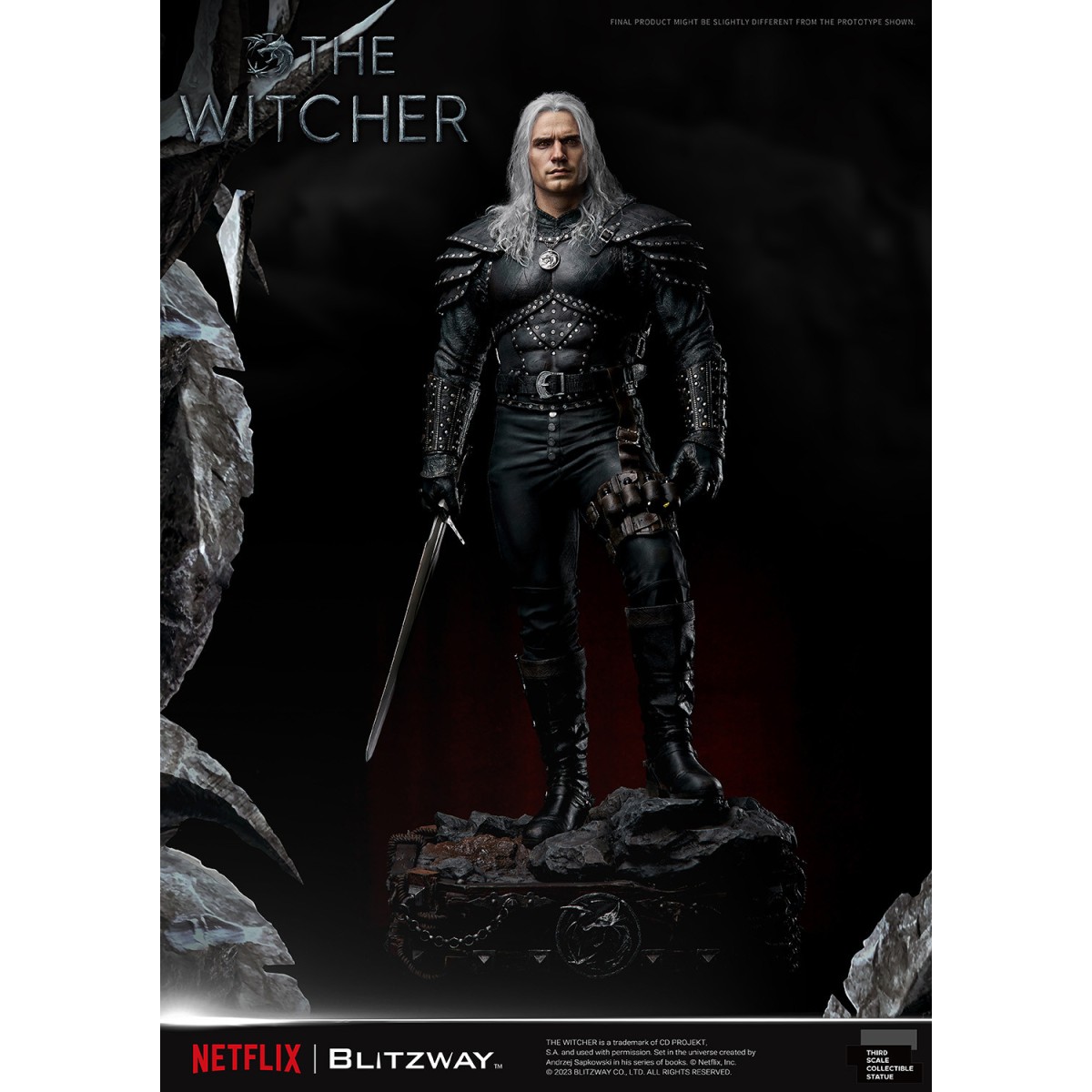 Blitzway - Estatua Geralt of Rivia 1/3 Escala Infinita - The Witcher 