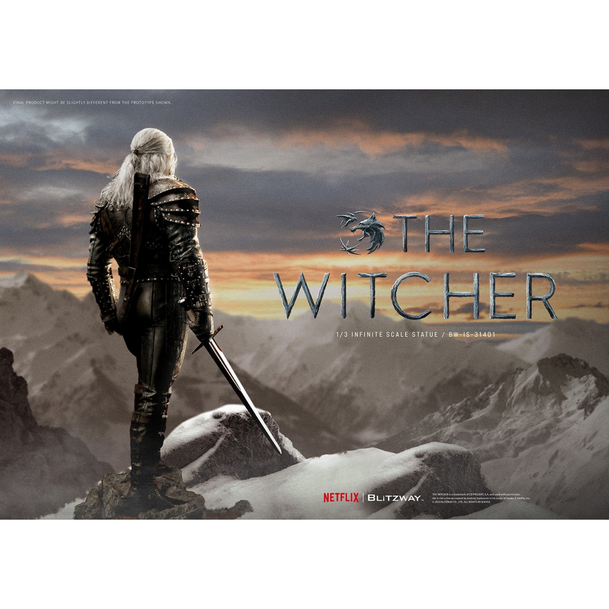 Blitzway - Estatua Geralt of Rivia 1/3 Escala Infinita - The Witcher 