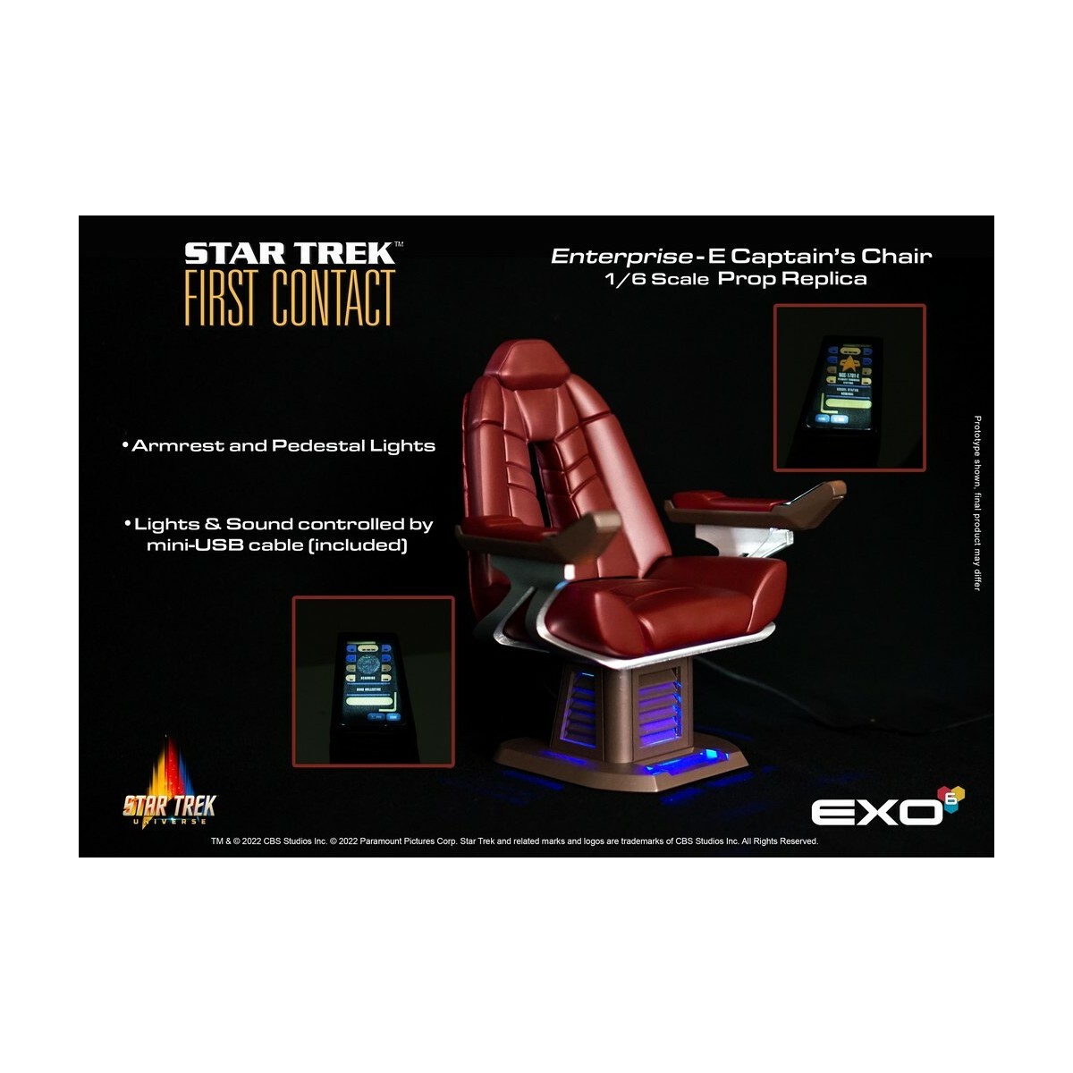 EXO-6 - Star Trek: Primer Contacto - Silla del Capitán Réplica de atrezo a escala 1:6