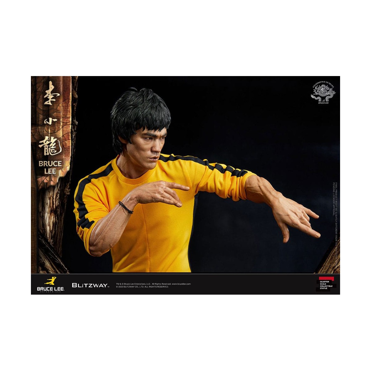 Blitzway - Estatuilla Bruce Lee 1/4 Homenaje 50 Aniversario - El Juego de la Muerte