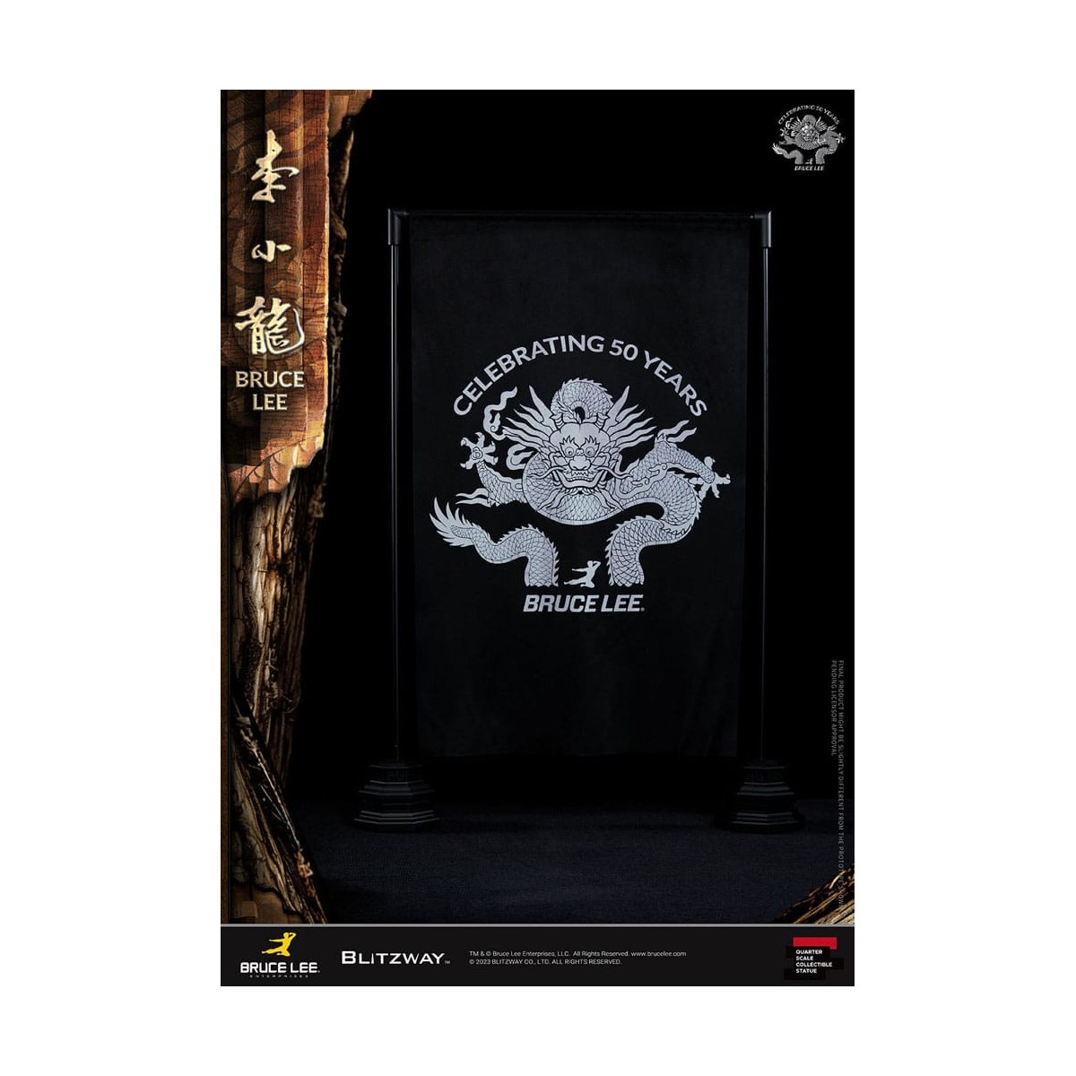 Blitzway - Estatuilla Bruce Lee 1/4 Homenaje 50 Aniversario - El Juego de la Muerte