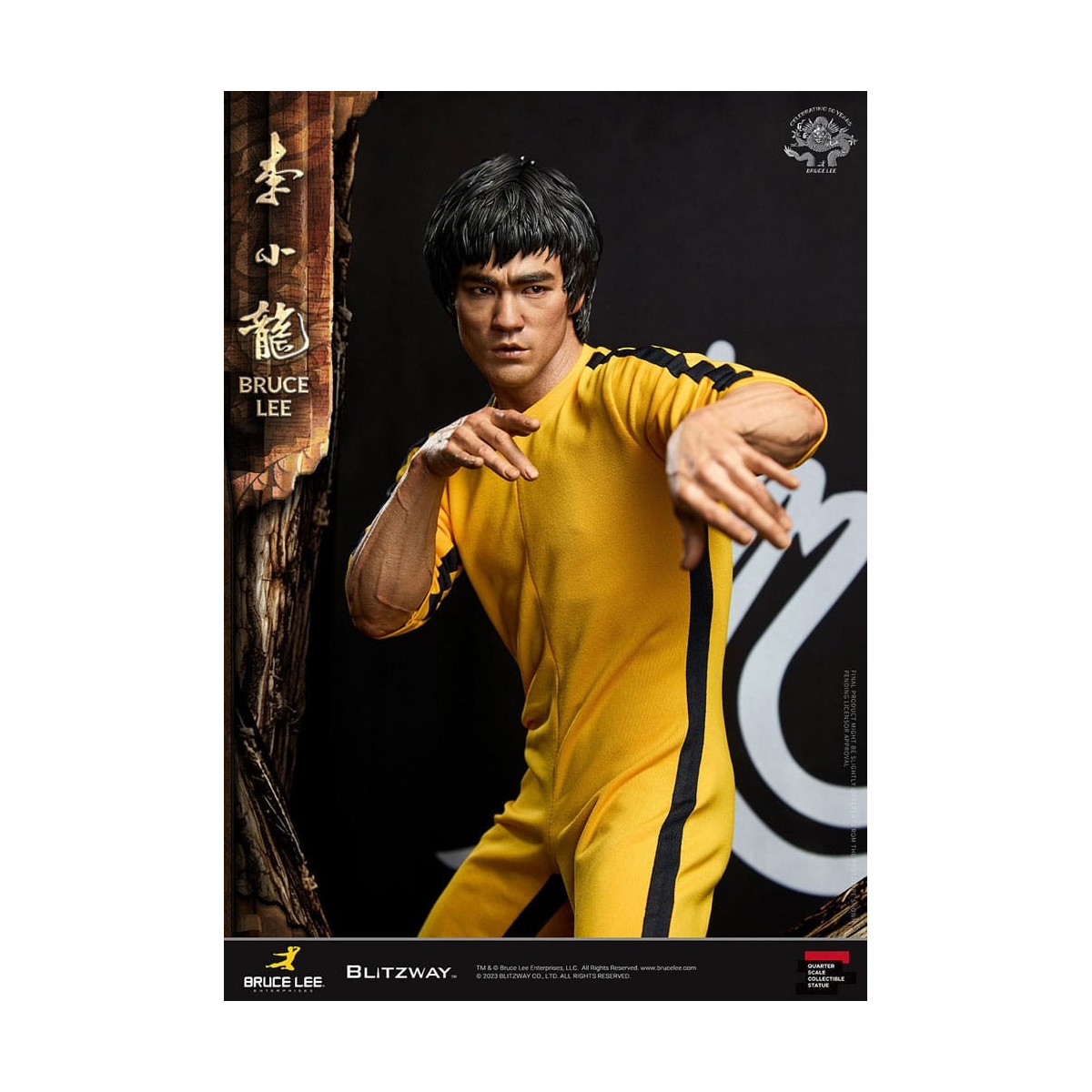 Blitzway - Estatuilla Bruce Lee 1/4 Homenaje 50 Aniversario - El Juego de la Muerte