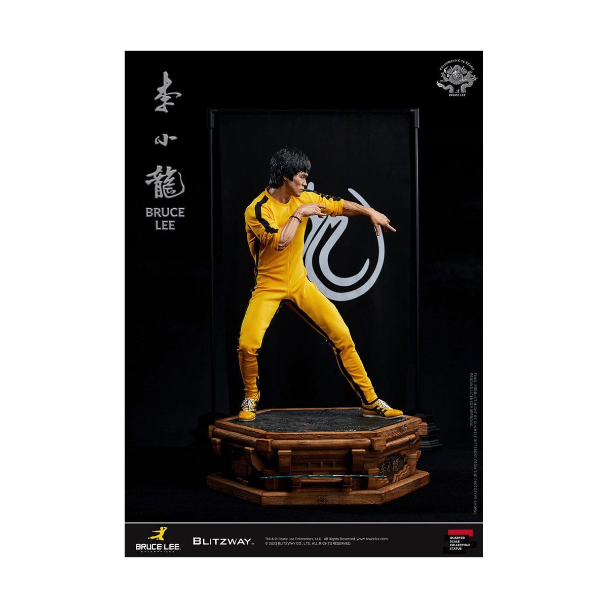 Blitzway - Estatuilla Bruce Lee 1/4 Homenaje 50 Aniversario - El Juego de la Muerte