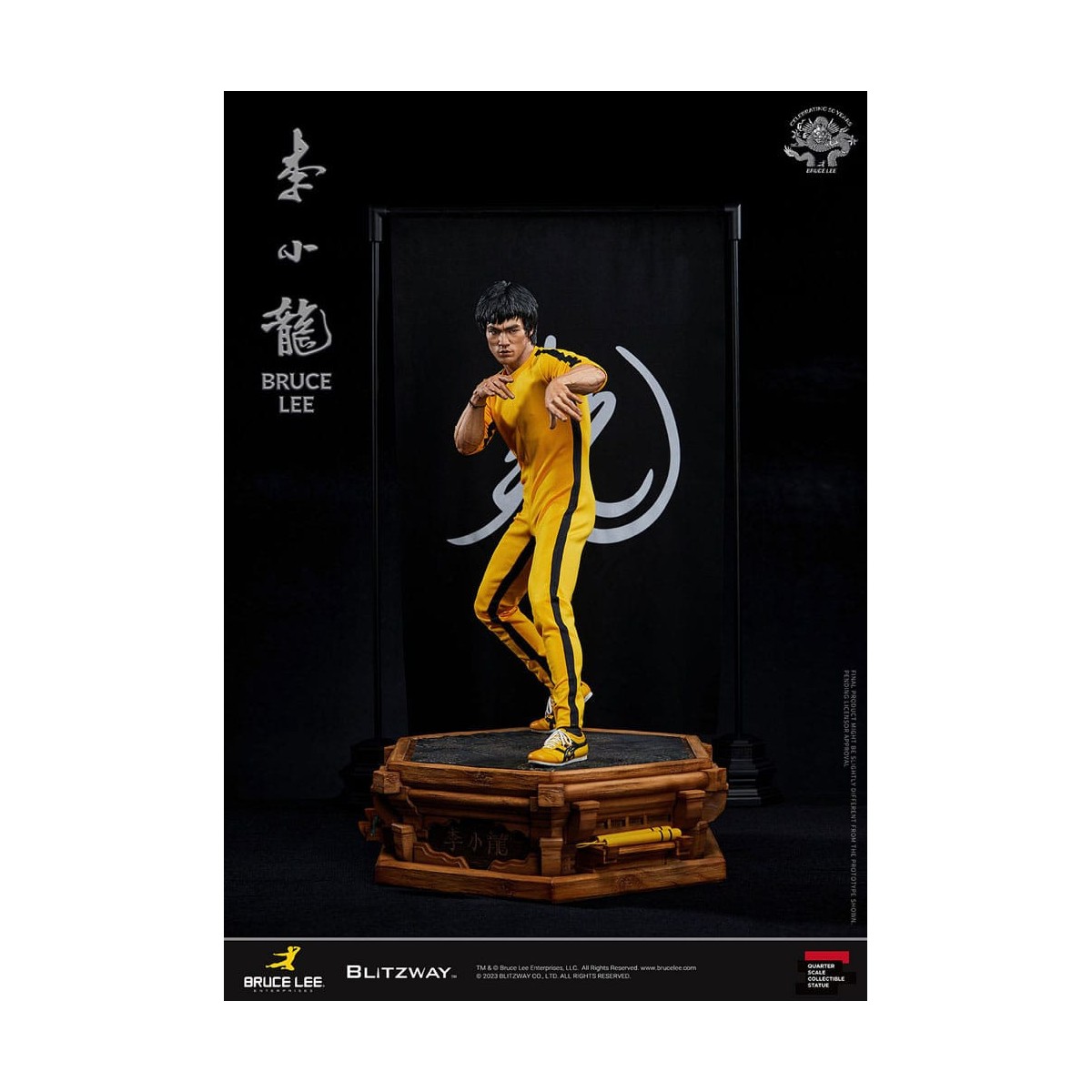 Blitzway - Estatuilla Bruce Lee 1/4 Homenaje 50 Aniversario - El Juego de la Muerte