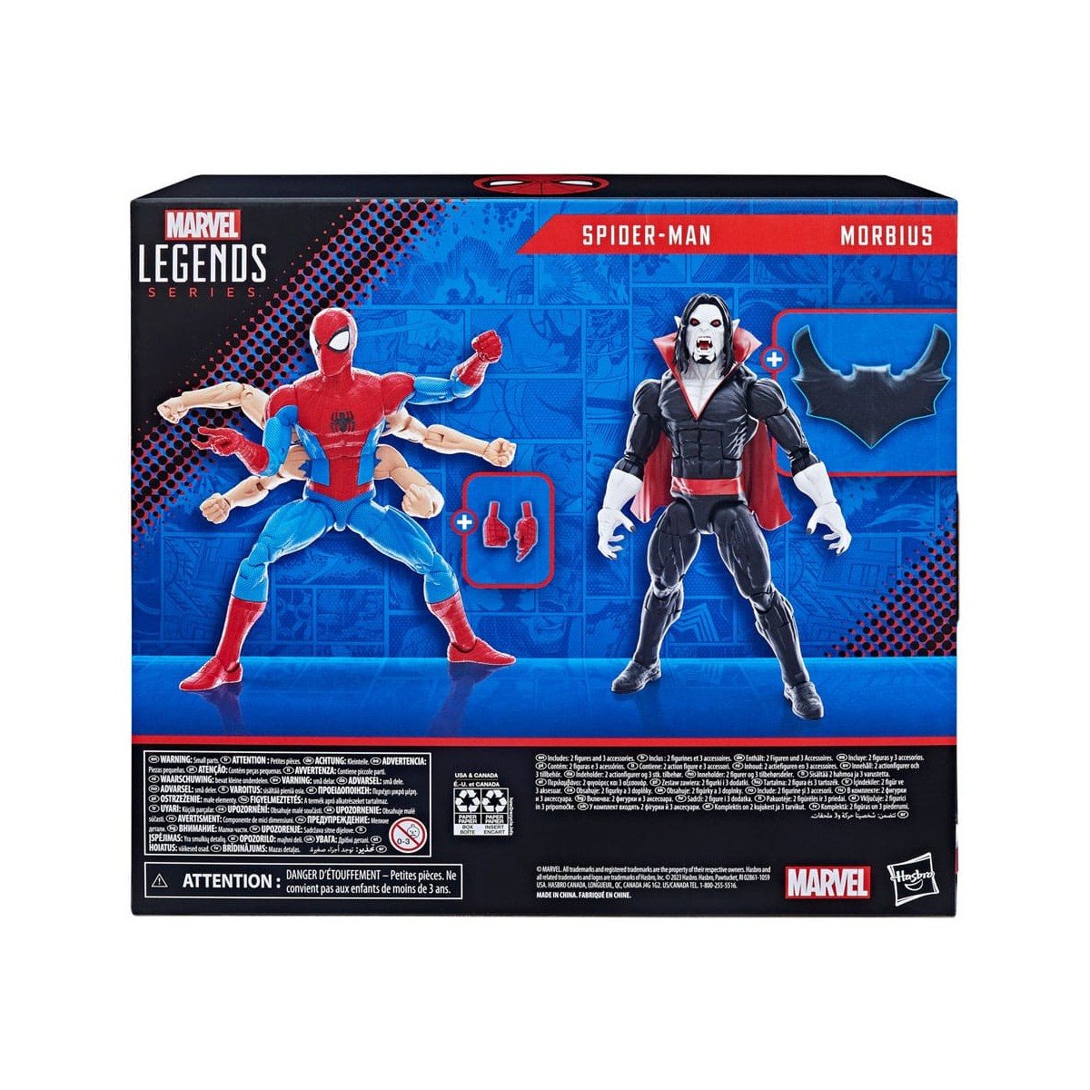 Marvel Legends The Amazing Spider-Man - Paquete de 2 Spider-Man y Morbius de 6 brazos
