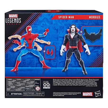 Marvel Legends The Amazing Spider-Man - Paquete de 2 Spider-Man y Morbius de 6 brazos