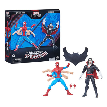 Marvel Legends The Amazing Spider-Man - Paquete de 2 Spider-Man y Morbius de 6 brazos