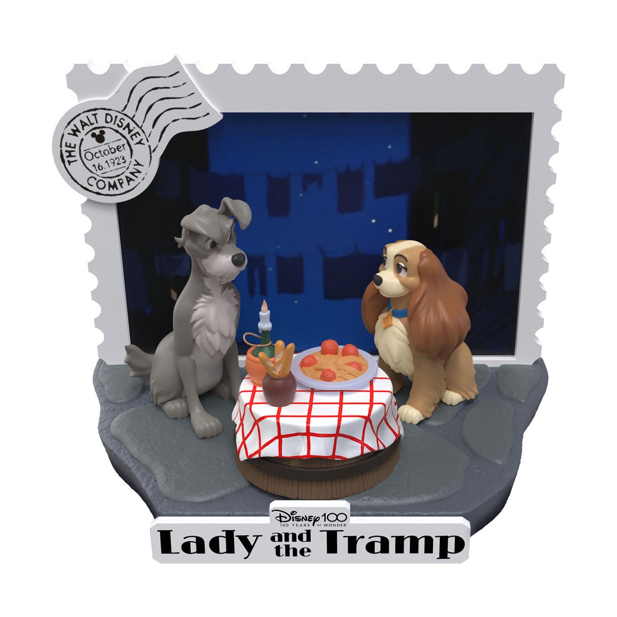 Beast Kingdom Disney - D-Stage PVC Diorama La Bella y el Vagabundo - Disney 100 Años de Maravilla