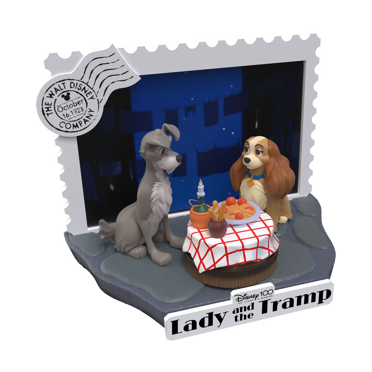 Beast Kingdom Disney - D-Stage PVC Diorama La Bella y el Vagabundo - Disney 100 Años de Maravilla