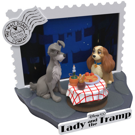 Beast Kingdom Disney - D-Stage PVC Diorama La Bella y el Vagabundo - Disney 100 Años de Maravilla